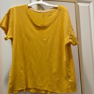 Yellow Pilcro Short Sleeve Swing Top Size Small Anthropologie Brand